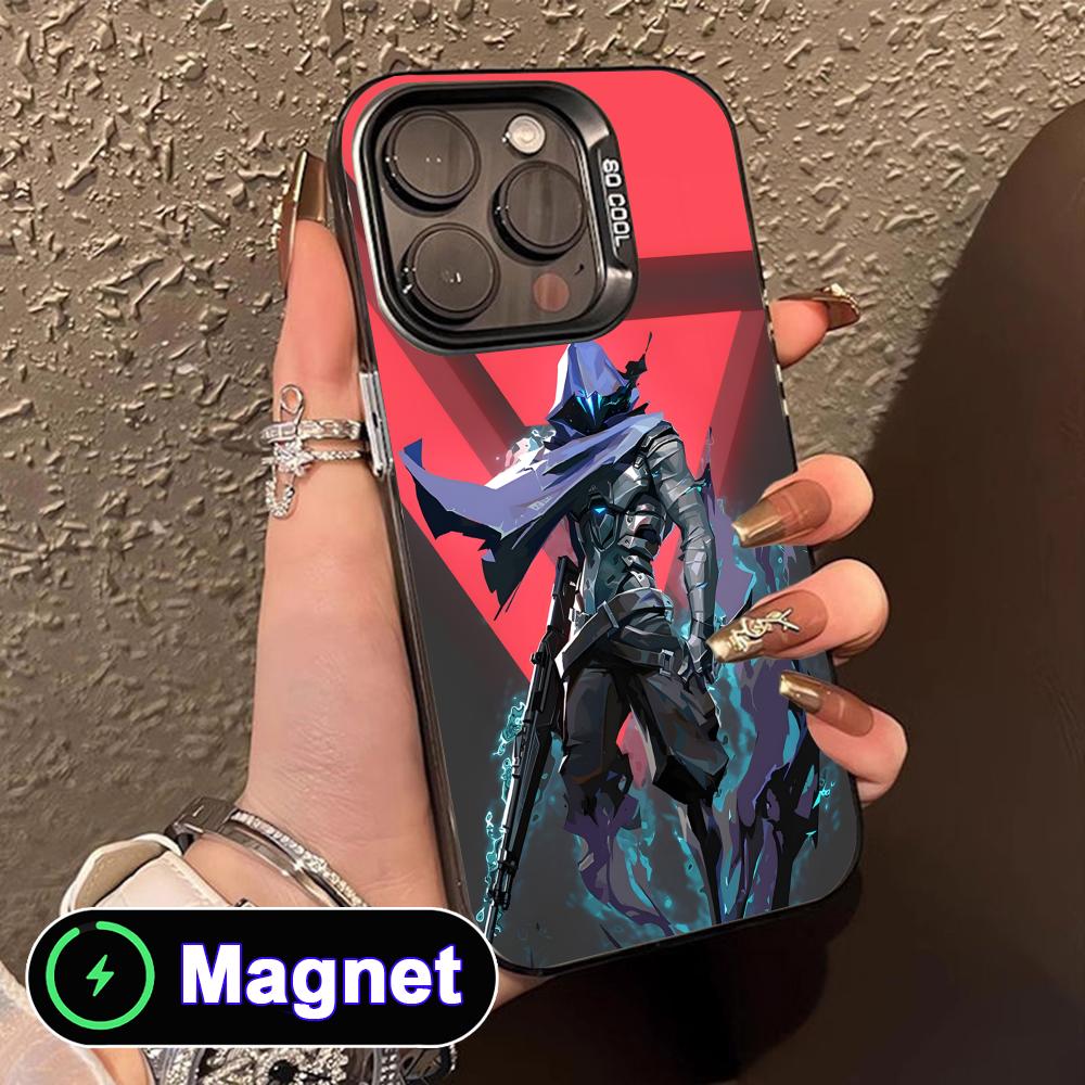 

Valo Omen Phone Case for iPhone 17 16 15 14 13 12 11 Air Pro Max Plus Colorful Silver MagSafe Cover iPhone 11
