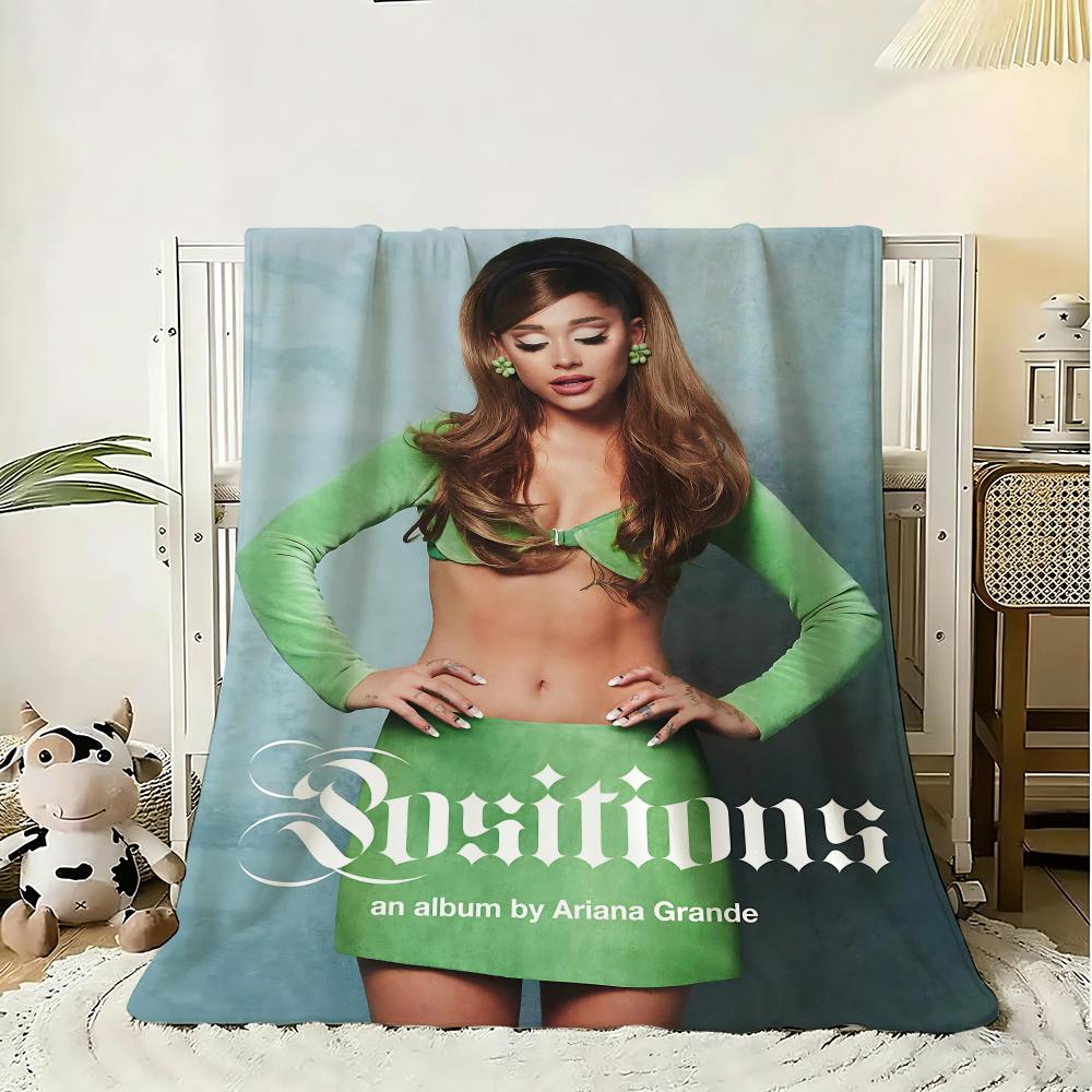 Pop Singer Ariana Grande Throw 240G Flannel Blanket Lightweight Soft Skin-Friendly Summer Thin Throw Blanket