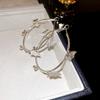 Trendy Metal Butterfly Round Hoop Earrings for Women Vintage Metal Big Circle Dangle Earrings Geometry Statement Jewelry