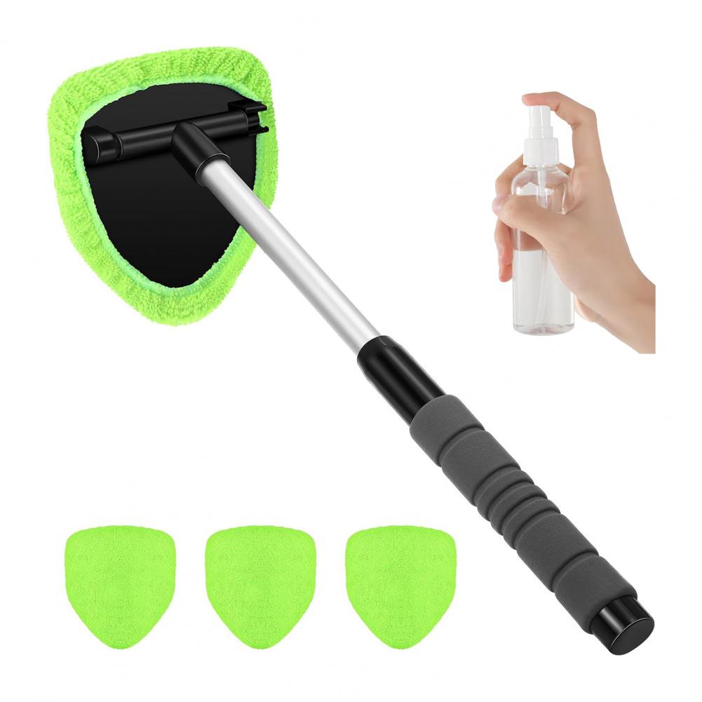 Window Tool Car Cleaner Car Windshield Cleaner Tool with Extendable Handle Microfiber Brush for Windows Mirrors Reusable Car