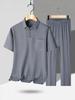 Summer Tang Suit: Lightweight Hanfu for Middle-Aged and Elderly Men - Ice Silk Short Sleeve Set