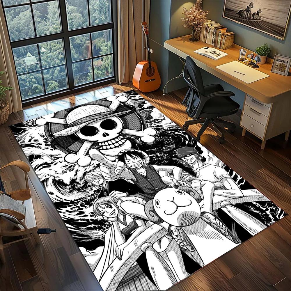 One Piece Wanted Poster Rug Carpet Large Area Rugs Non Slip Washable Floor Mat for Gamer Room