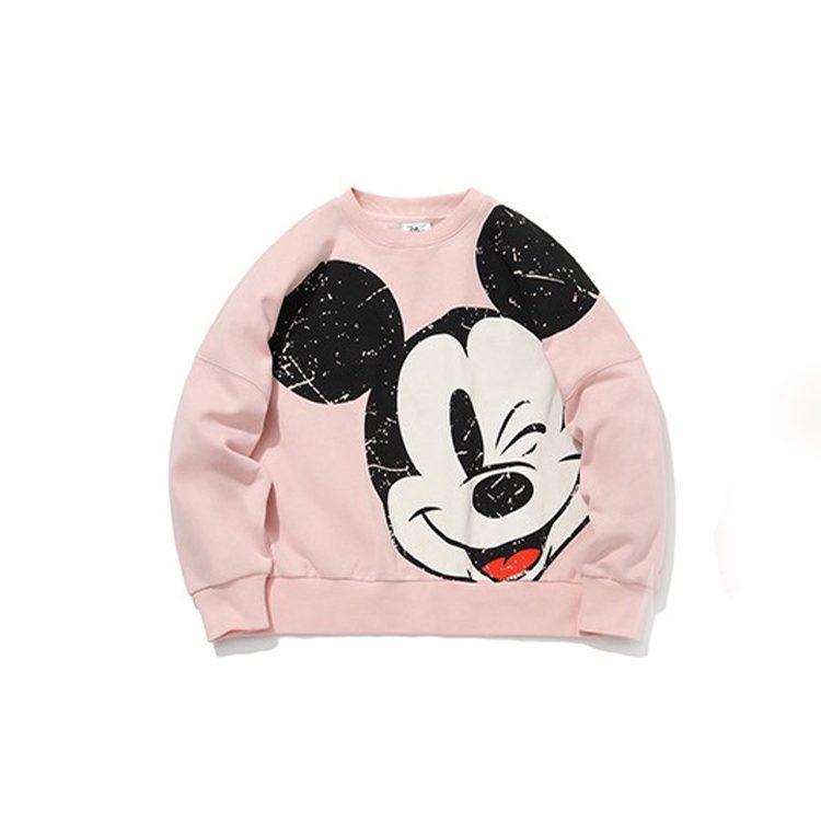Li Ning X Disney Sweatshirts Women's Pink Crew Neck Moderate Regular AWDQC28-3