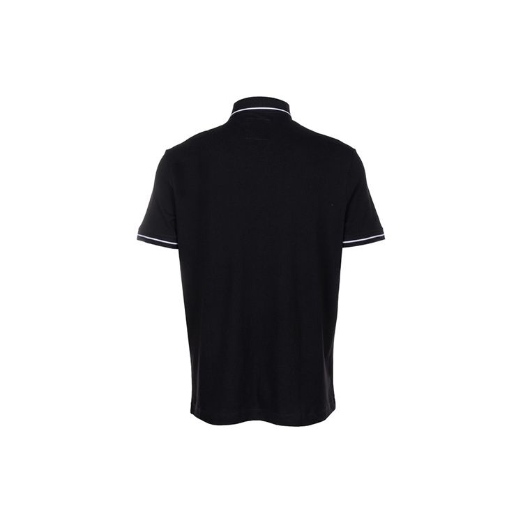 Armani Exchange Solid Color Letter Logo Embroidered Polo Shirt Men Tops Black 8NZFPA-Z8M5Z-1200
