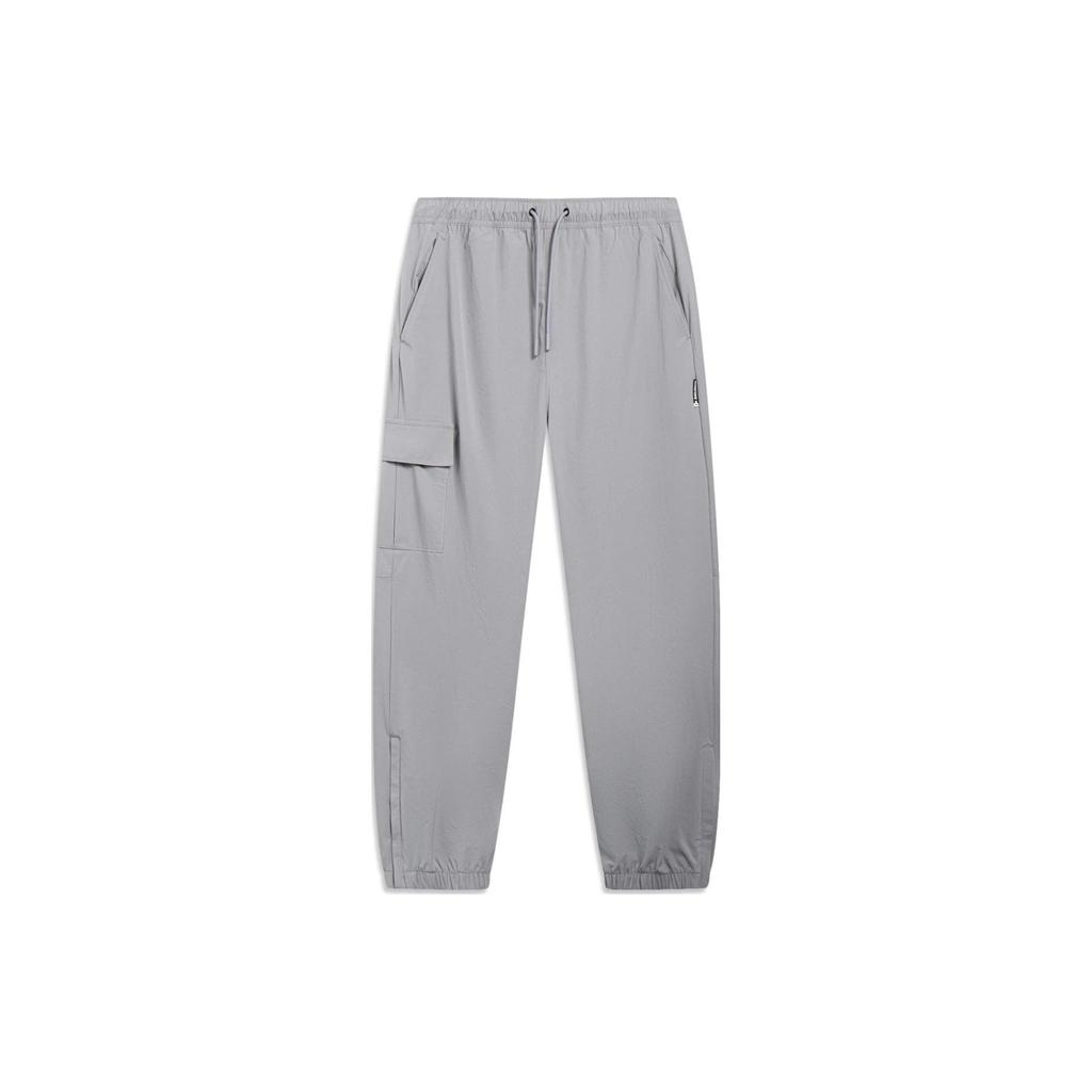 Li-Ning Anti-Five Series Deceptive Tactics Solid Color Drawstring Sports Pants Men Bottoms Shark-Grey AYKT203-5
