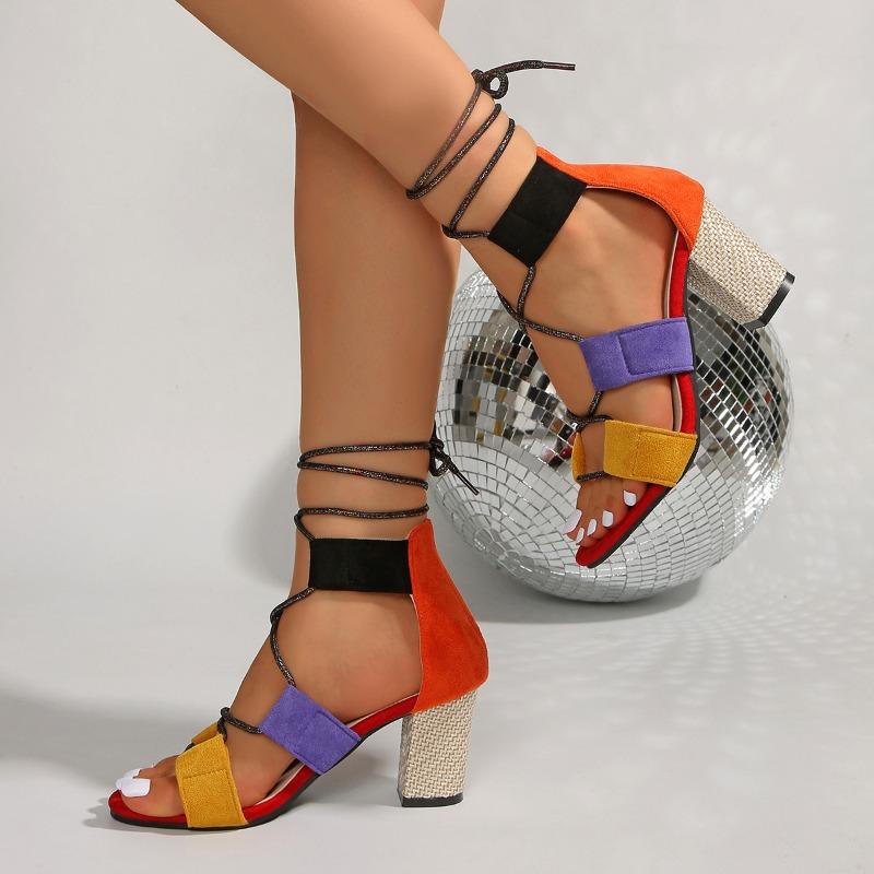 Plus Size Sandals Women 2025 Summer New Strap Bag Heel High Heel Sandals Women