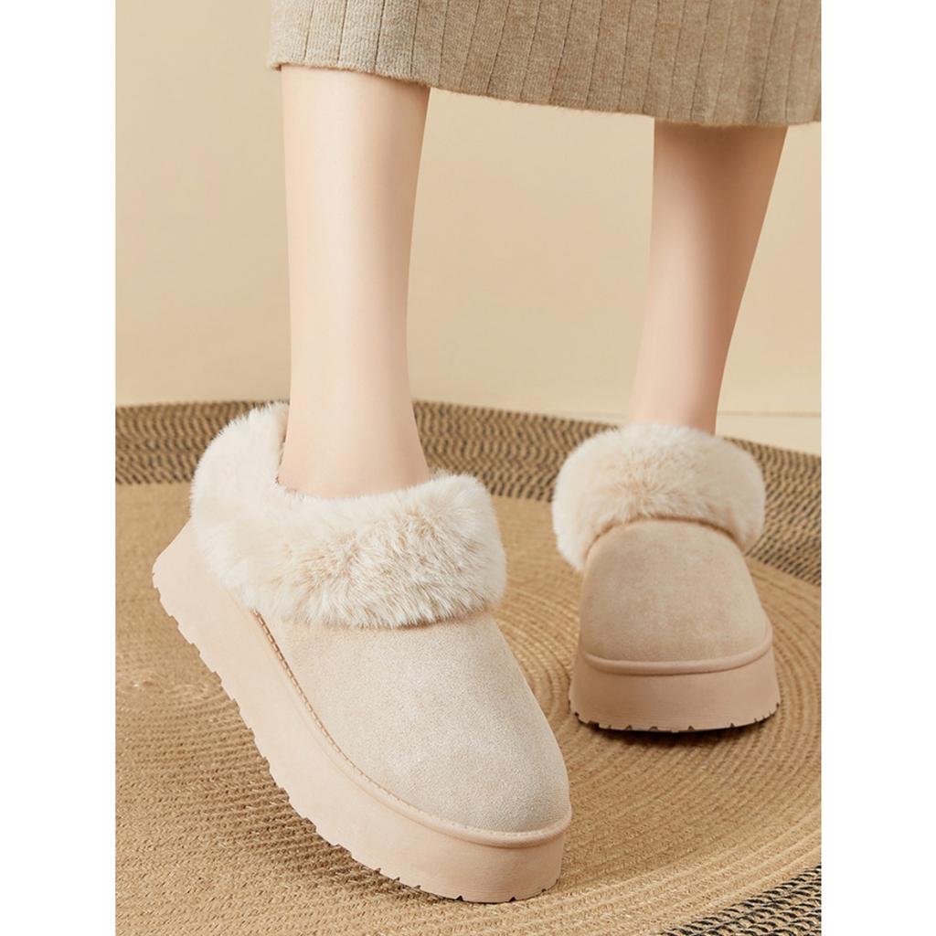 Women's New Autumn and Winter Thick Soled Snow Boots, Casual and Warm, Thick Soled Bread Shoes with Plush and Warm Cotton Shoes