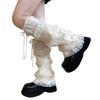 Elegant Ribbon Lace Leg Warmers Breathable Fabric Soft Yarn Stretchy Boot Cover For Homewear And Outfits