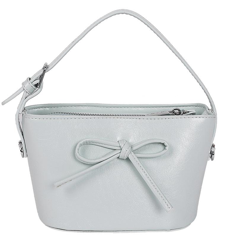 New Sweet and Fashionable Bow Bucket Women's Bag Shoulder Oblique Span Small Bag Simple Trendy Bag