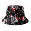 Xmas Santa Claus Printed Street Style Festive Outdoor Sun Fishermen Men Women Merry Christmas Reversible Bucket Hat