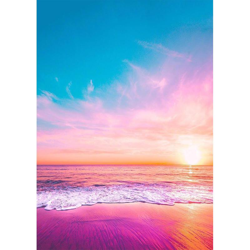 Vollständiger runder Diamant Strandlandschaft 5D DIY Diamantmalerei Diamantstickerei Heimdekor Geschenk Kreuzstich Mosaik