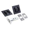 Privacy Pocket Door Lock Square Black Sliding-Door Lock for Barn Contemporary Privacy Square Pocket Door Hardware-Tool