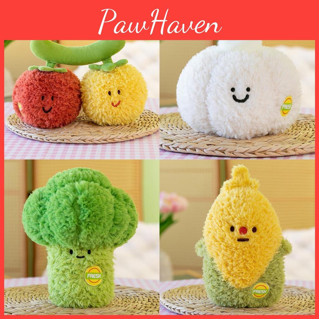 Soft Fruit Realistic Veggie Plushies Coral Fleece Stuffed Playroom Gift Decor