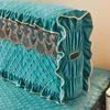 Luxury Fine Flannel Quilted Bed Head Cover Lace Edge Short Plush All-inclusive Headboard Cover Elegant Protective Cover