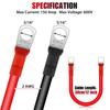 2Pcs Battery Inverter Cable 30cm 12V Copper Auto Battery Cable Waterproof Car Battery Leads  for Truck Motorcycle Solar RV Marin