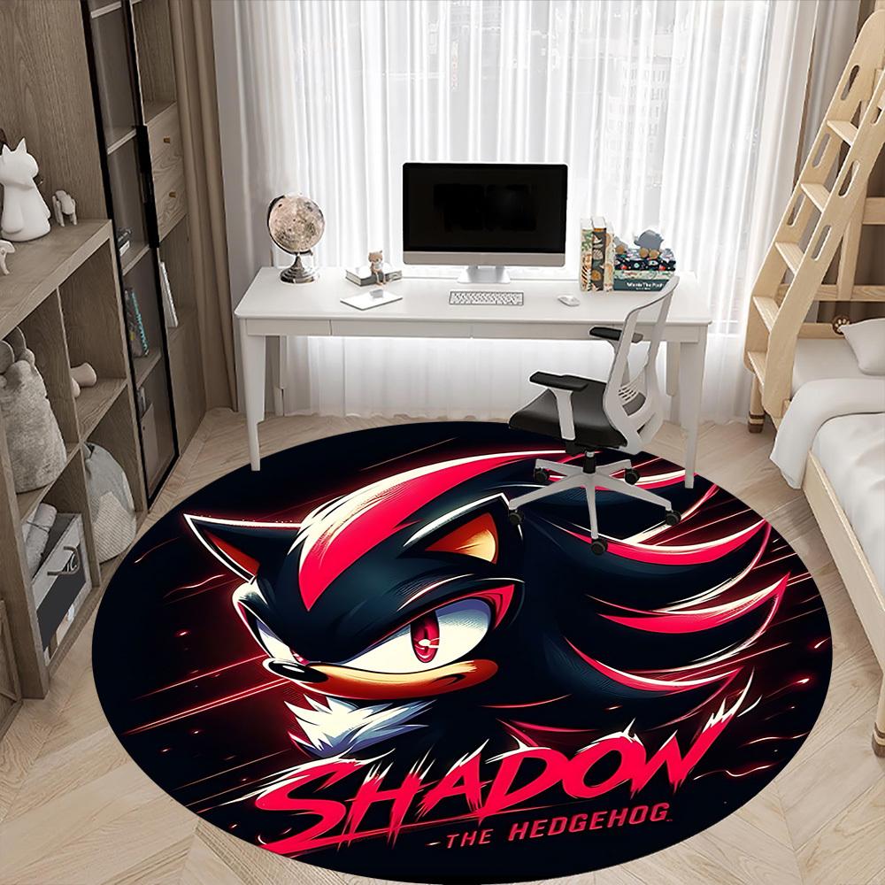 Shadow Hedgehog S-Sonic Office Round Area Rug, Indoor Mat Suitable For Office, Under Office Chairs Bedroom Living Room Home Decor, DT1212070