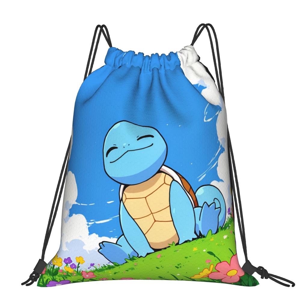Custom S-Squirtles Drawstring Bags for Shopping Yoga Backpacks Women Men Cartoon Sports Gym Sackpack