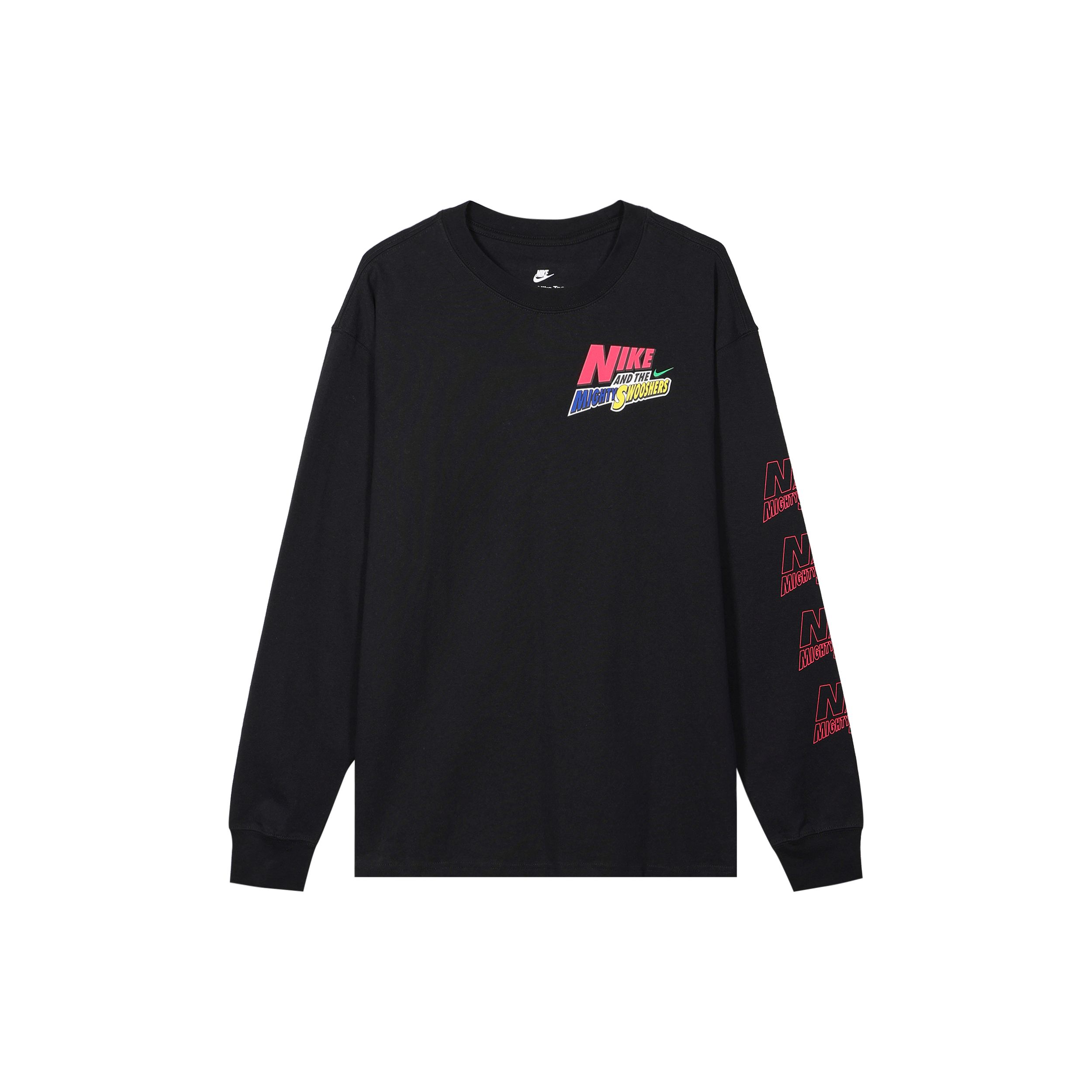 Nike Sportswear Men s Cartoon Logo Long Sleeve T-Shirt Black Standard Fit DM7916-010 M