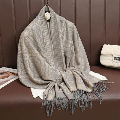 Luxusní tlustý kašmírový šátek Ženy Potisk Nové zavinovačky Pashmina Cestovní pončo Teplá deka Zimní Bufanda Šátek Dámské štoly