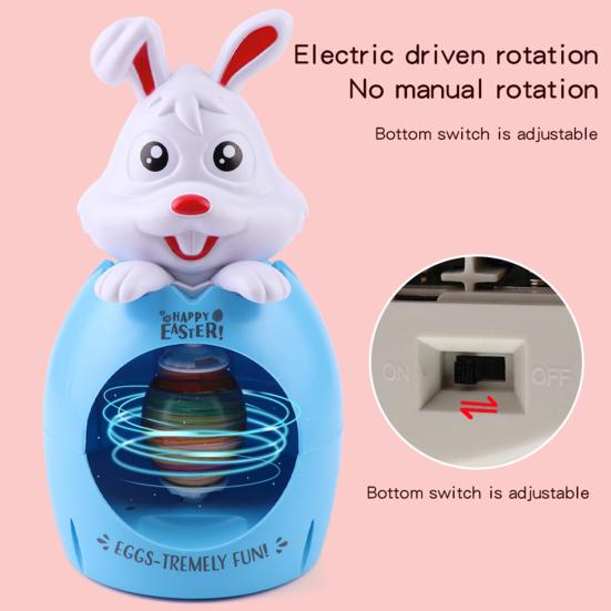 Egg Painting Machine Kit Bunny Spinner with 8 Colorful Markers And 3 Plastic Eggs Easter Egg Decorator Set for DIY Painting Easter Eggs