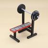 Miniaturowy Sprzęt Fitness Mini Bieżnia Maszyna do Biegania Ławka do Wyciskania Sztanga Zabawka Miniaturowy Model Sprzętu Siłowni Akcesoria do Dekoracji Domku dla Lalek 1/12