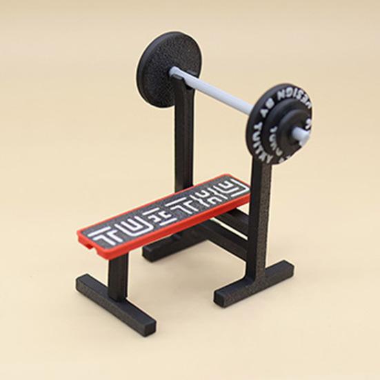 Miniaturowy Sprzęt Fitness Mini Bieżnia Maszyna do Biegania Ławka do Wyciskania Sztanga Zabawka Miniaturowy Model Sprzętu Siłowni Akcesoria do Dekoracji Domku dla Lalek 1/12