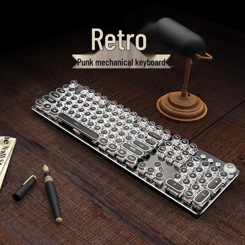 

Qianxingzhe TK100 Steampunk Дротова Механічна Клавіатура