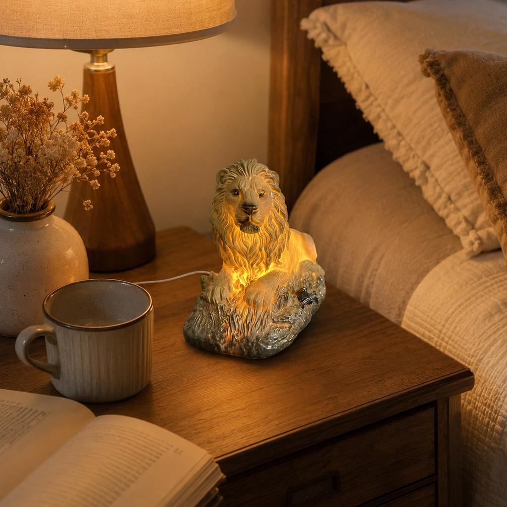 Desktop Figurine Night Light Decorative Statue for Bedroom Shelf