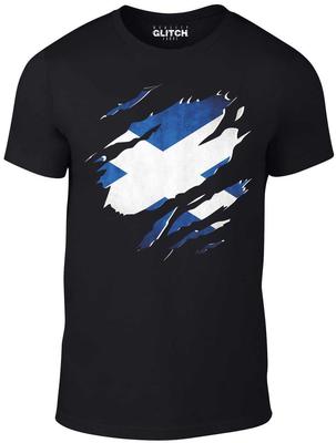 Torn Scotland Flag T-Shirt Mens Womens Tees Top - Funny T Shirt Mens Womens Tees Top Country Scottish Fashion Cool Sport
