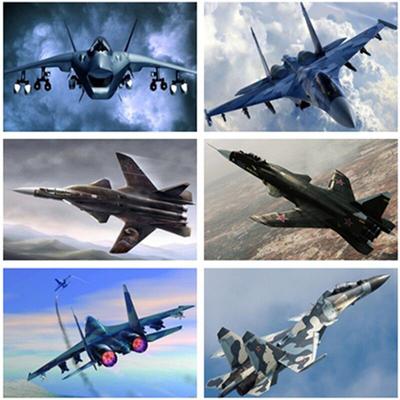 Plný kulatý diamantový obraz Letadlo Jet Fighter Mozaika 5d Diy Diamantové vyšívání kamínkovým obrazem pro domácí nástěnnou dekoraci