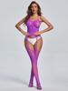 Sexy Crotchless Lingerie For Women Fishnet Teddy Bra Set Erotic Costumes Stretch Mesh Hollow Bodystockings Female Underwear Sets