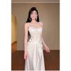 Celebrity White Lace Fishbone Suspender Party Birthday Dress Dress Femininity Skinny