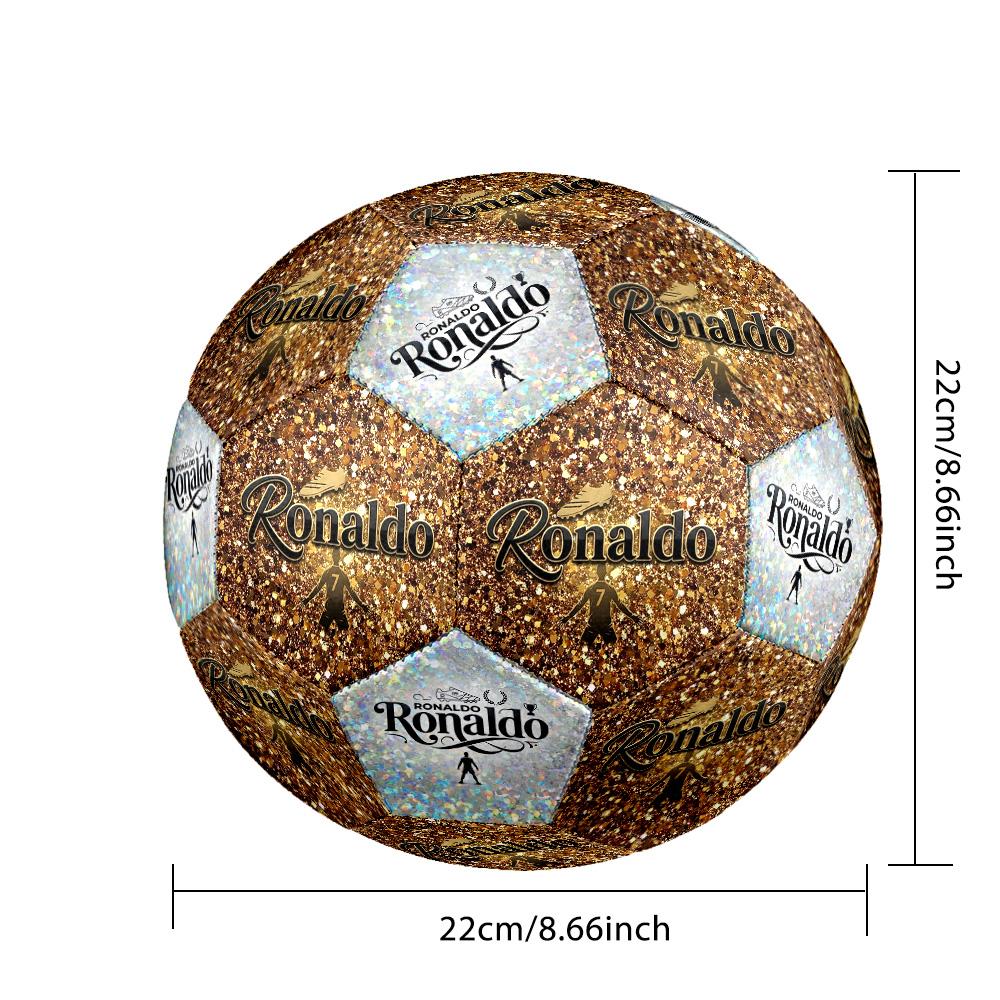 Ronaldo's Golden Ronaldo Celebration Size 5 Soccer Football Machine Sewn Indoor/Outdoor Training and Matches Ideal for Soccer Enthusiasts