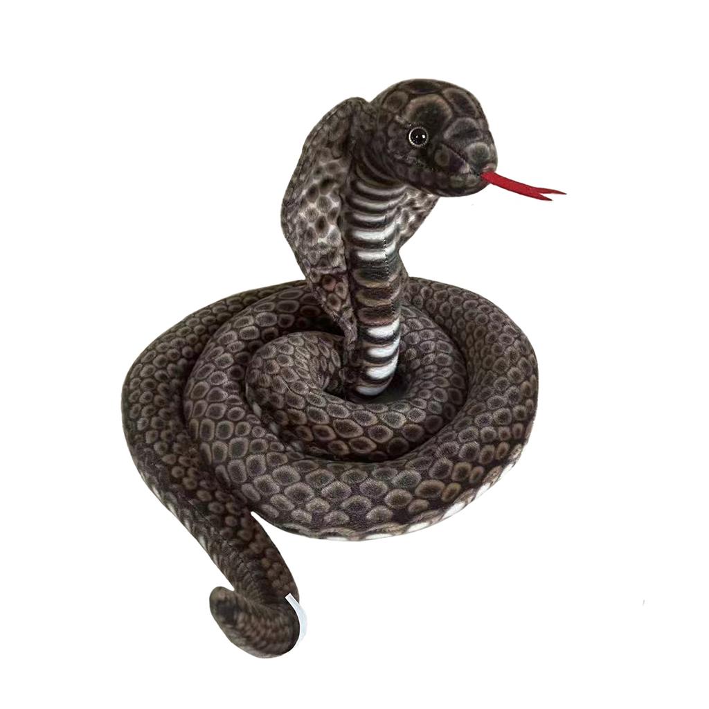 70-170 cm Serpente di Simulazione Realistica Figura di Cobra Pitone Realistico Peluche Giocattolo Morbido Peluche Animale Decorazione Regali di Compleanno per Bambini