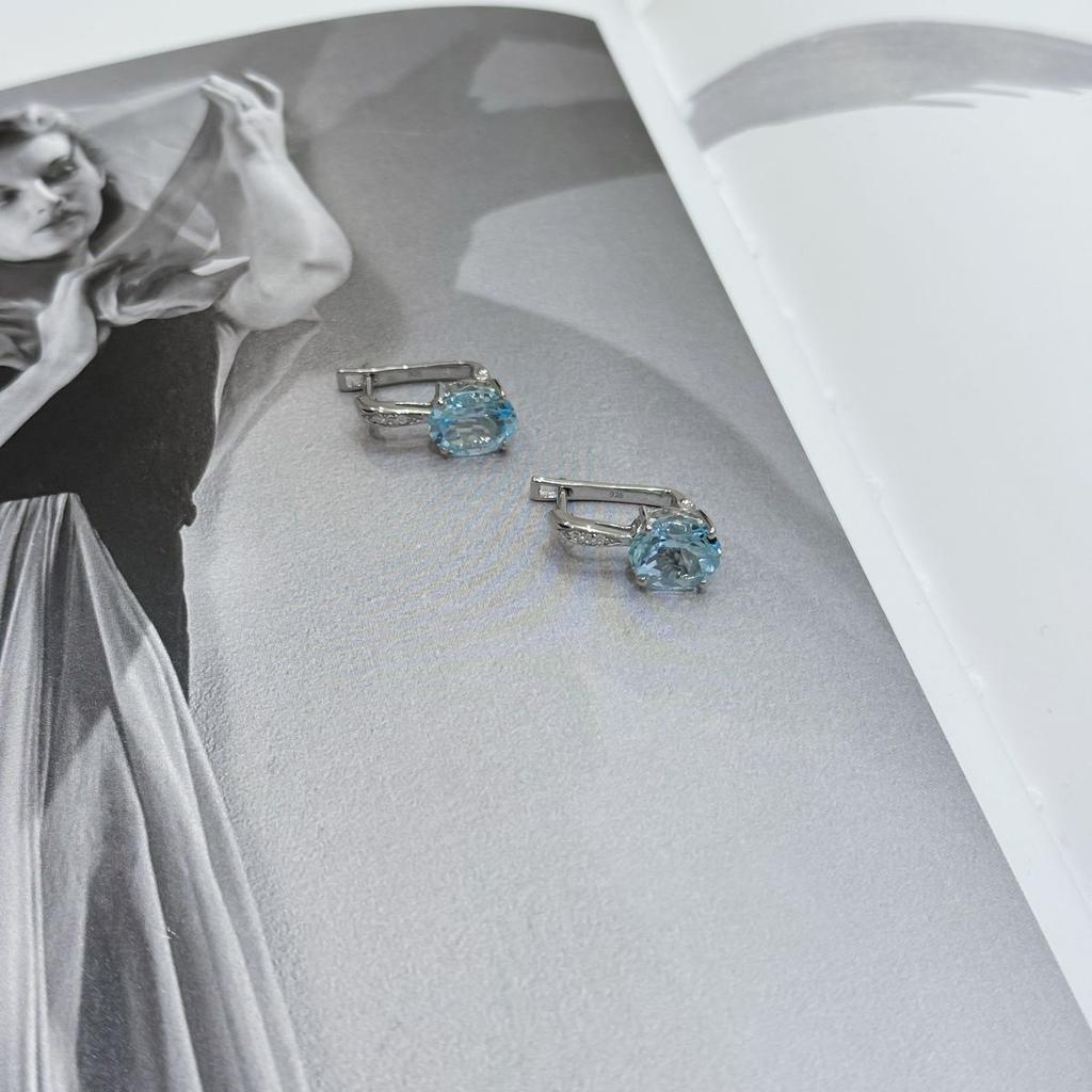 Серебряные серьги с натуральным топазом 6.173ct (2171645)