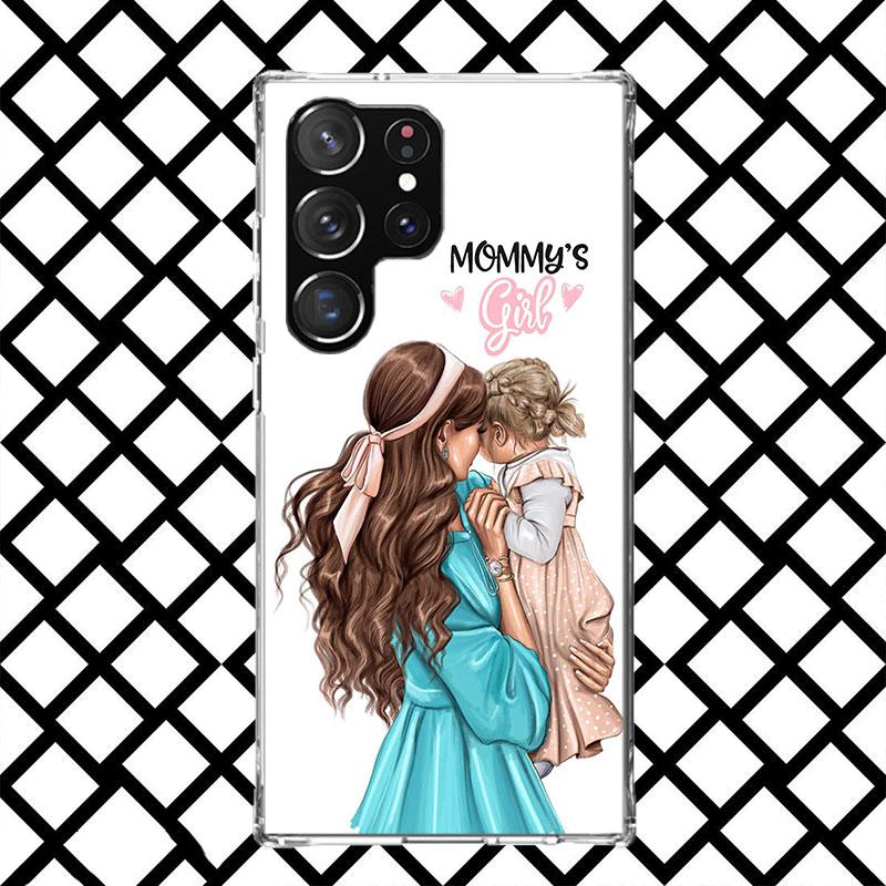 

Mom Baby Girls Phone Case for Samsung Galaxy S26 S25 Edge S24 S23 Ultra S22 Plus S21 FE S20 + Soft Cover Print Fundas Galaxy S25 Samsung S23 Ultra