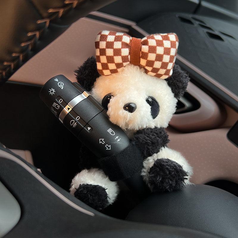 Car Interior Decoration Ornaments Cute Car Mounted Gear Guard Decoration Cartoon Panda Doll Turn Signal Wiper Decoration