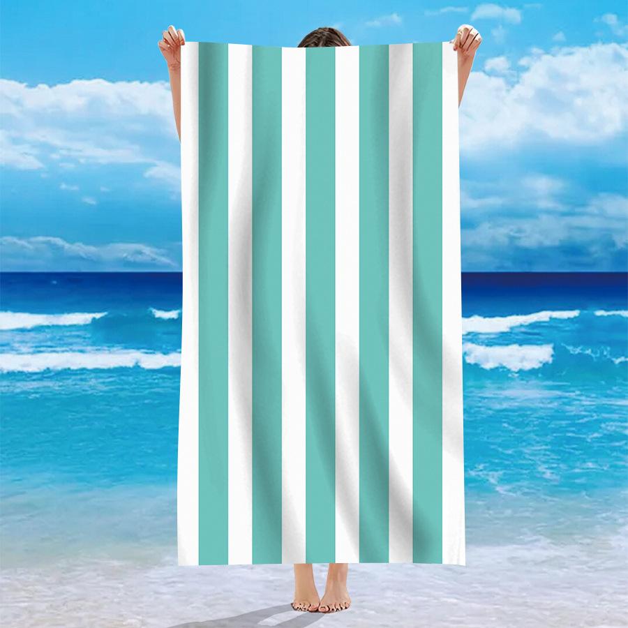 Jmg Household Supplies Men's Bold Nautical Stripe Beach Towel Lightweight Absorbent Towel For Wo Summer Vacation Beach Pool Gym Camping Use