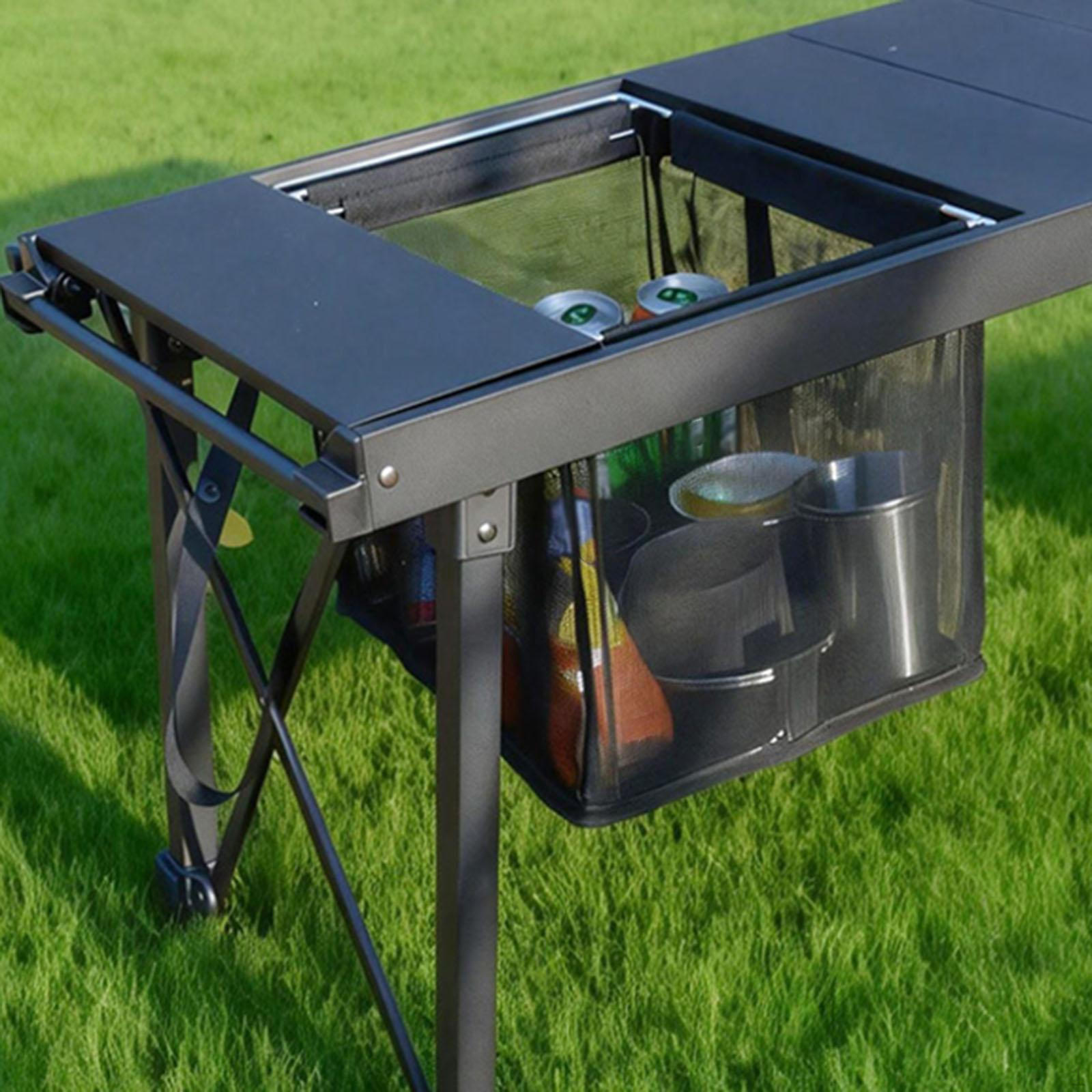 Плетеная корзина для пикника с ручками, черная, вентилируемая, складная, сумка-тоут для продуктов для походов