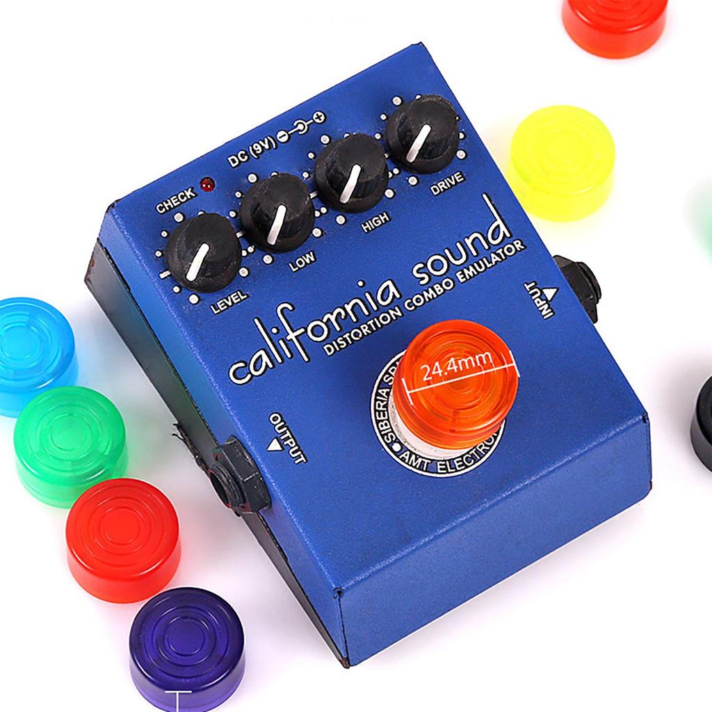 TRkin Effector Footswitch Hats for Guitar Effects Pedals and (5-Pack) (Red, Yellow, Green, Blue, Clear)