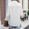Camisa casual de manga larga para mujer con bolsillos