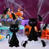 Halloweenmusdekoration Halloweenkattprydnad Realistiska 3D-katter Mus Halloweenprydnadssats för skrivbordsdekoration