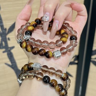 Cai Tiger Eye Stacked White Bracelet Niche Design for Girlfriend's Valentine's Day