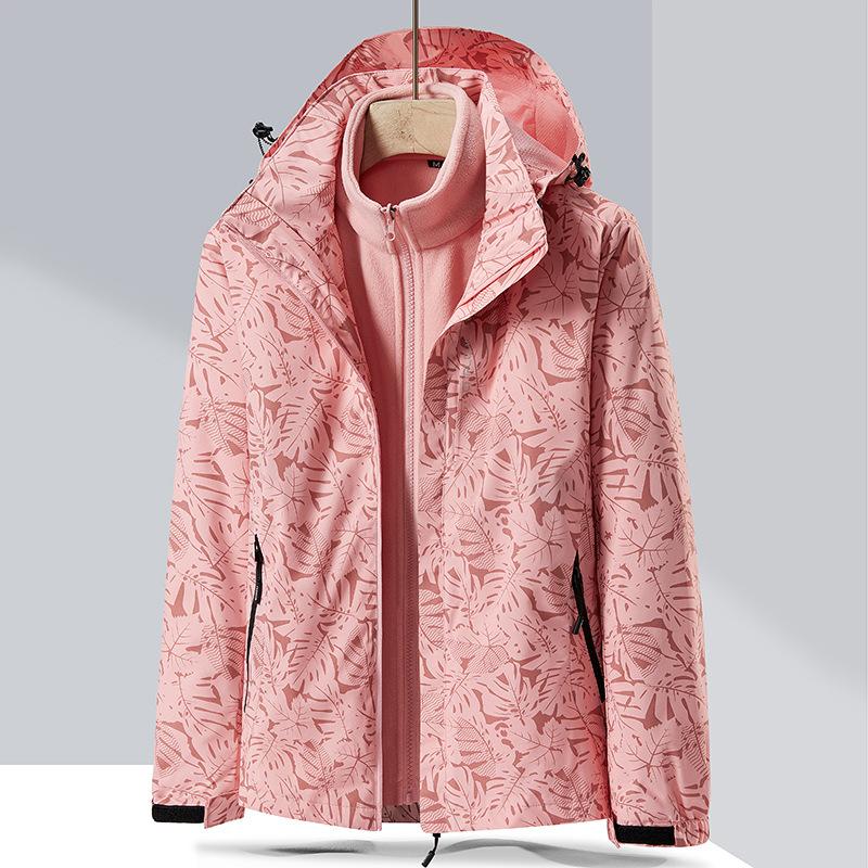 

Женский утолщенный комплект из двух частей с отстегивающимся верхом, камуфляжный, ветро- и водонепроницаемый, из поларфлиса, три в одном M