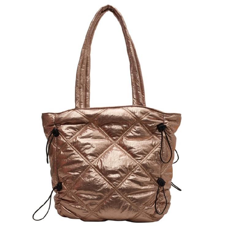 

2023 Quilted Bag for Girl Women Solid Color Shoulder Bag Tote Bag Lady Purse 1 золотий