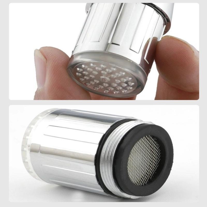 Grifo LED de 3 Colores Sensible a la Temperatura de la Luz Ahorro de Agua Luz de Chorro Aireador de Grifo Boquilla de Grifo Para Cocina Baño