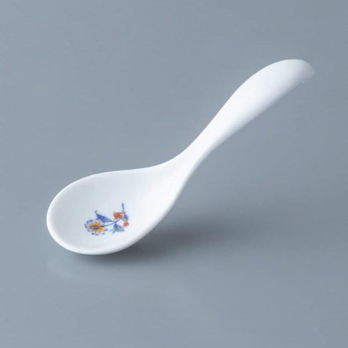 NARUMI Ramen Bowl Blue Floral 20cm 4-Piece Set with Ladles