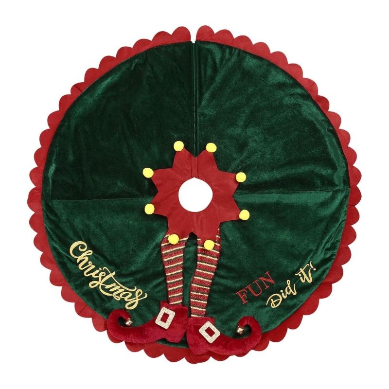 

Юбка для рождественской елки 3D Elf Mat XmasTree Юбки для дома и улицы Чехол для ног X3UC