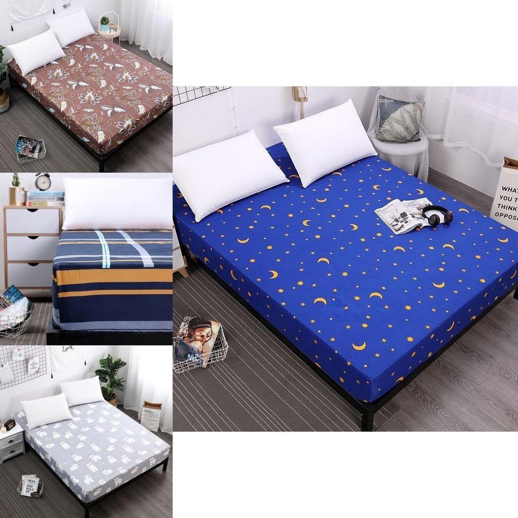 Cozy And Stylish Floral Stripes Mattress Protector Dustproof Fitted Sheet