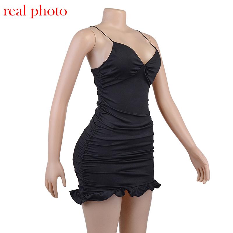 Cryptographic Irregular Ruffle Straps Mini Dress Elegant Fashion Outfits Night Club Party Summer 2026 Bodycon Dresses Vestidos